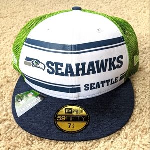 NEW Seattle Seahawks Hat NFL Mesh Back New Era 59 Fifty Fitted Size 7 1/4